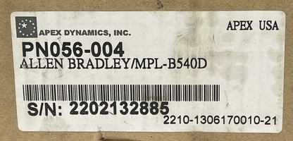 APEX DYNAMICS - PN056 004 - PLANETARY GEARBOX FOR ALLEN BRADLEY MPL-B540D - 4:1