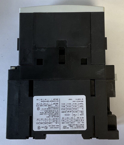 SIEMENS 3RT1034-1BB40 CONTACTOR 50/60HZ 45A 600VAC