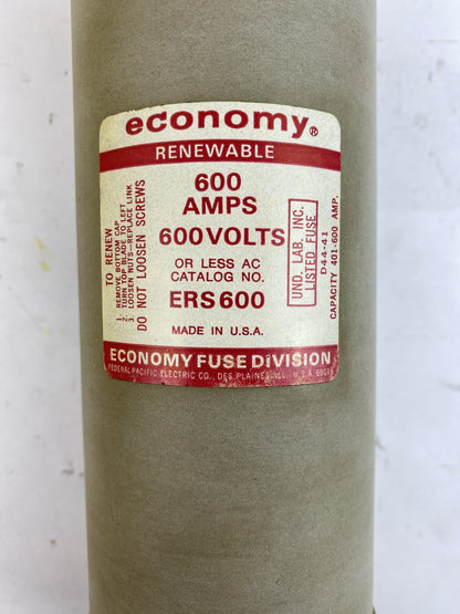 Economy Fuse ERS600 600A 600V Renewable Fuse