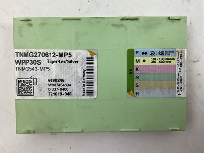 WALTER TNMG270612-MP5 WPP30S TNMG543-MP5 CARBIDE INSERT TIGER-TEC (BOX OF 5)