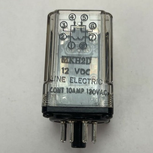 LINE ELECTRIC MKH2D RELAY 120VAC 10AMP COIL 12VDC