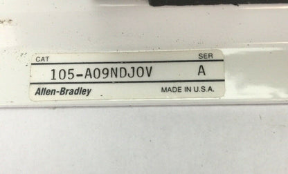 ALLEN BRADLEY 105-A09NDJ0V REVERSING STARTER 100-A09ND3 600VAC 9A 592-J0V16 W33