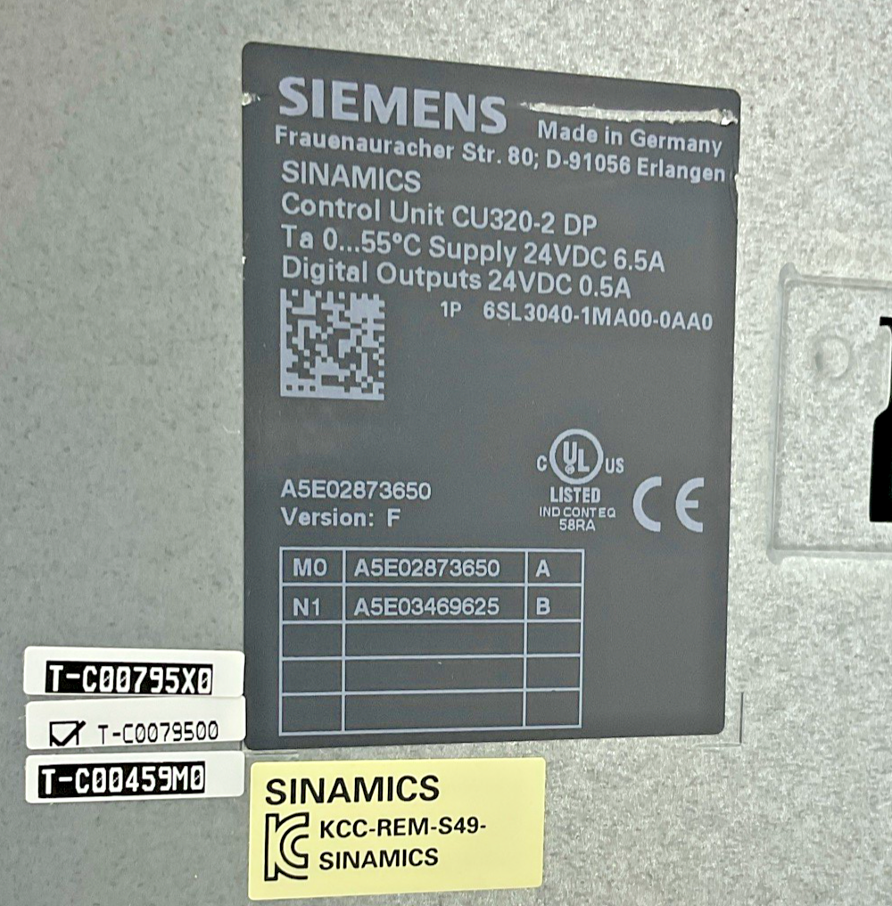 SIEMENS 6SL3040-1MA00-0AA0 SINAMICS CONTROL UNIT 24VDC 6.5A