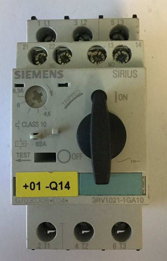 SIEMENS 3RV1021-1GA10 MOTOR STARTER 690V