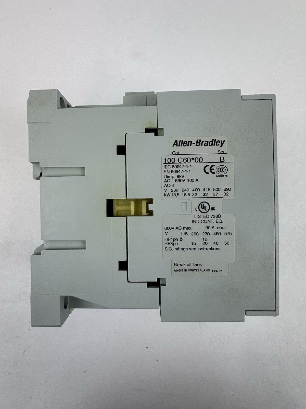 Allen Bradley 100-C60*00 Series B Contactor 60 Amp 110/120VAC 3P