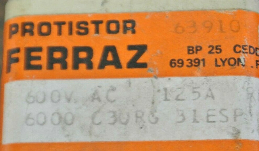 FERRAZ M87940 PROTISTOR / FUSE / 125A / 600VAC / 6000C3URG31ESP125DIN110