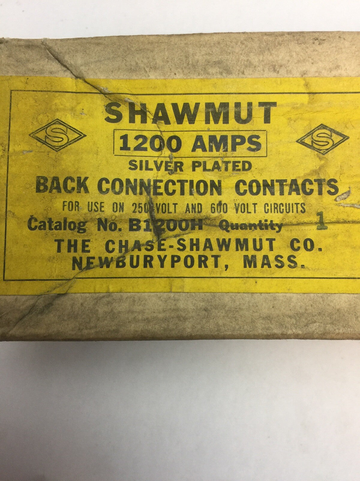 SHAWMUT B1200H 1200 AMPS SILVER PLATED BACK CONNECTION CONTACTS FOR USE ON