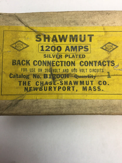 SHAWMUT B1200H 1200 AMPS SILVER PLATED BACK CONNECTION CONTACTS FOR USE ON