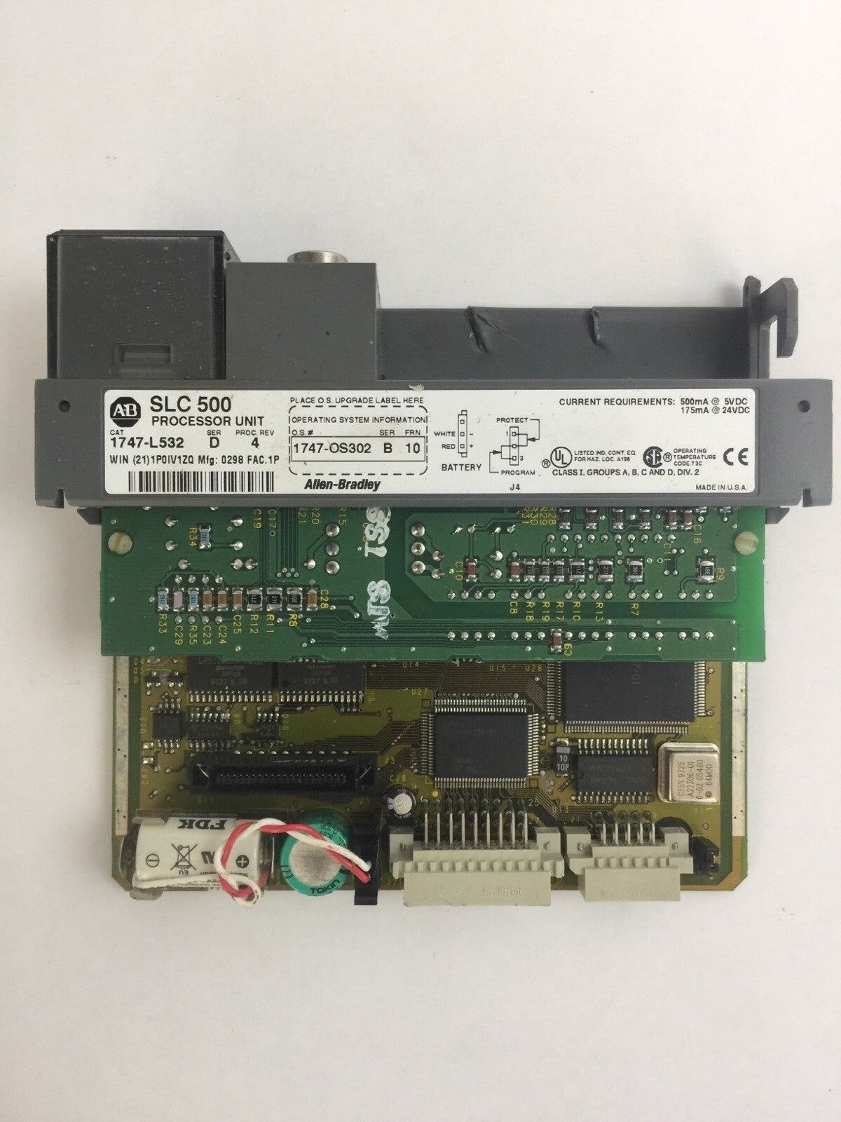 ALLEN BRADLEY 1747-L532 PROCESSOR UNIT SER D PROC REV 4 1747-OS302 SER B FRN 10