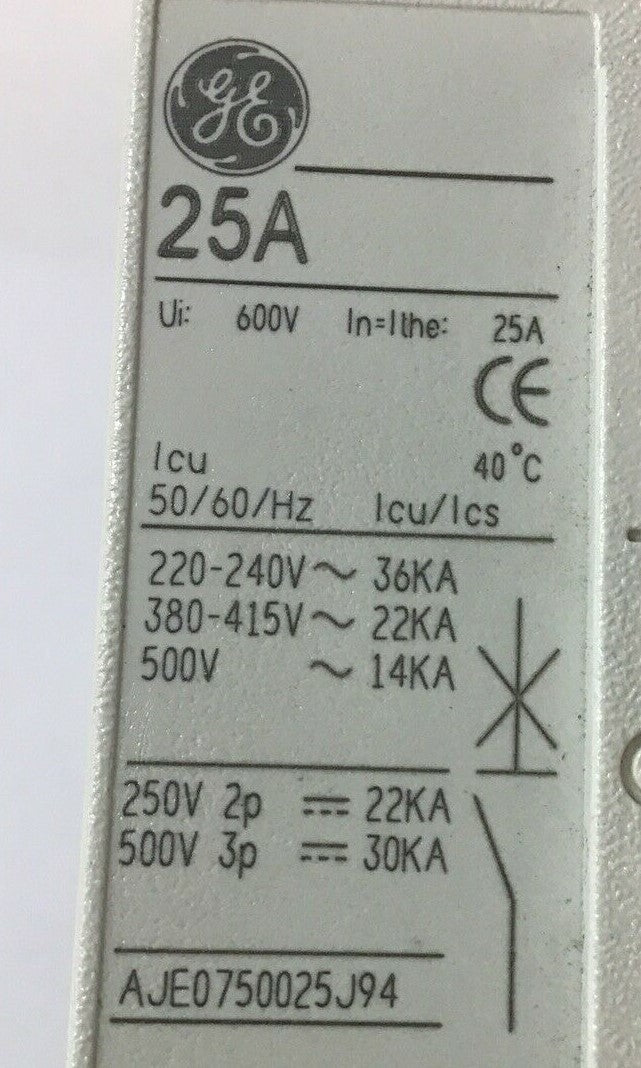 GENERAL ELECTRIC FCS36TE025R 25A CIRCUIT BREAKER 3POLE 500V