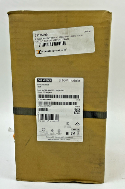 SIEMENS 6EP1437-3BA00 POWER SUPPLY 500V 24VDC 40A