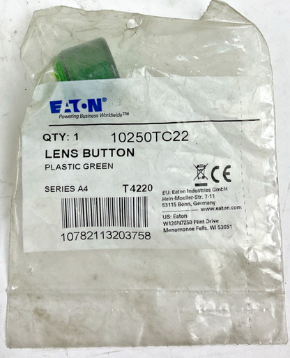 EATON 10250TC22 GREEN PLASTIC LENS BUTTON SER.A4 ****LOTOF18****