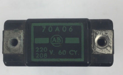 ALLEN BRADLEY 70A06 COIL SIZE 0 2-3-4 POLES ONLY 220V 60CY