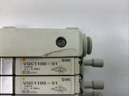 SMC VV5QC11-03C6FD3 MANIFOLD (VQC1400-51 (3) VQC VALVE 0.1-0.7 MPa)