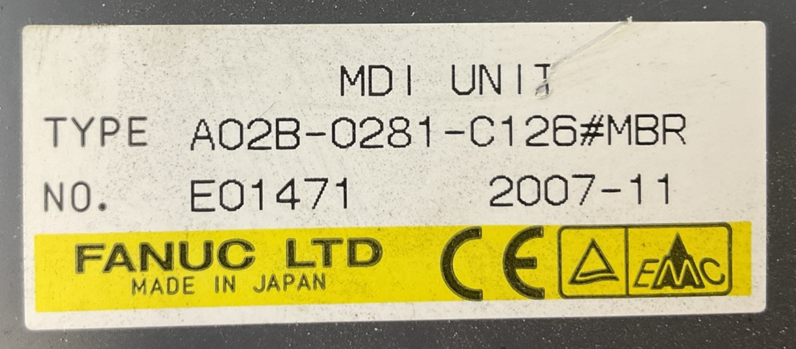 FANUC A02B-0281-C126#MBR MDI UNIT KEYBOARD