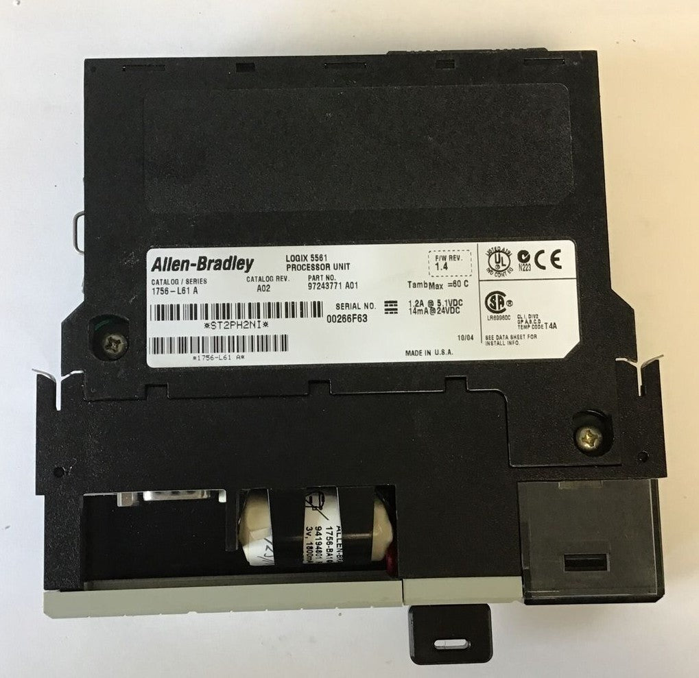 ALLEN BRADLEY 1756-L61 SER.A PROCESSOR UNIT F/W REV. 1.4 CAT.REV.A02