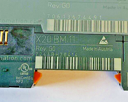 B&R AUTOMATION PLC MODULE X20DI9371 REV.G0 X20BM11 REV.G0