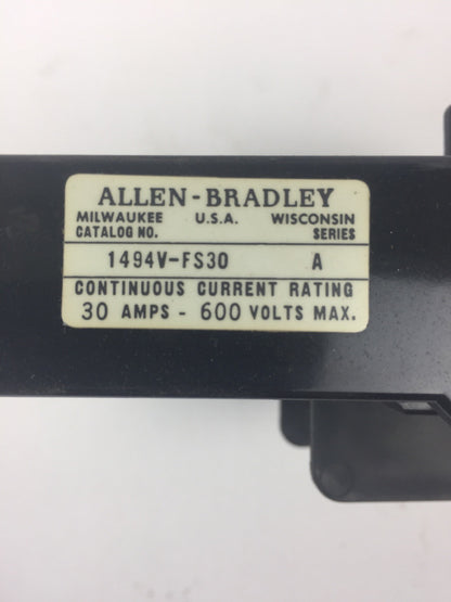 ALLEN BRADLEY 1494V-FS30 30 AMP TRAILER FUSE BLOCK 600V SERIES A