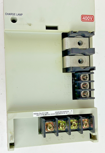 MITSUBISHI MDS-CH-CV-185 POWER SUPPLY UNIT 18.5KW 648V H/W VER.T 50/60HZ 35A