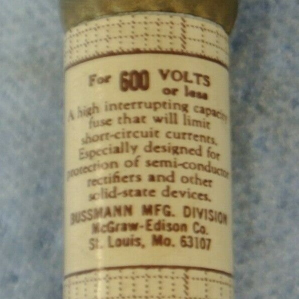 LOT of 4 / BUSS KAC15 RECTIFIER FUSE / 15A / 600V / NEW SURPLUS / KAC-15
