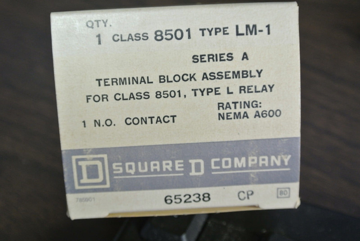 SQUARE D CLASS 8501, TYPE LM-1 - TERMINAL BLOCK ASSEMBLY - NEW SURPLUS