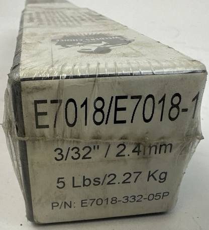 WELDERS CHOICE E7018-332-05P E7018/E7018-1 ELECTRODE 3/32"/2.4mm 5LBS/2.27Kg