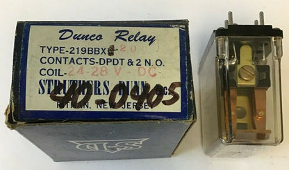 STRUTHERS DUNN 219BBX-200 RELAY 24-28VDC 2N.O.
