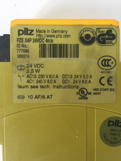 PILZ PZE X4P 24VDC 4n/o SAFETY RELAY 24 VDC 2.5W