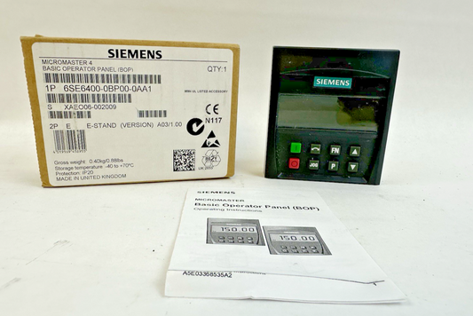 SIEMENS 6SE6400-0BP00-0AA1 MICROMASTER 4 BASIC OPERATOR PANEL E-STAND V A03/1.00