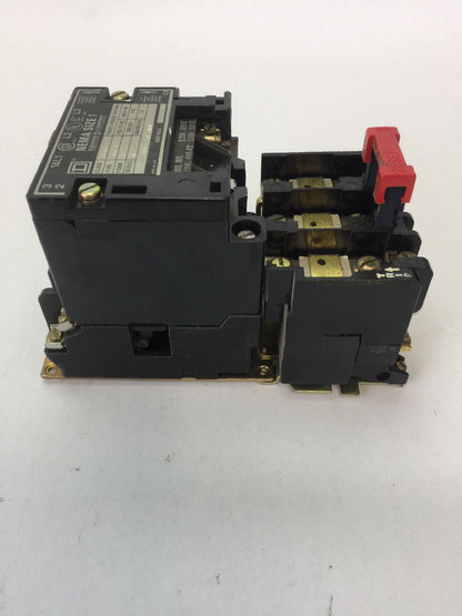 SQUARE D 8536 SBG2 SIZE 0 STARTER 600VAC 5HP 31041-400-42 COIL 120/110V 60/50HZ