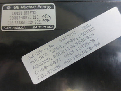 GENERAL ELECTRIC TJJ426Y400 CIRCUIT BREAKER - 400A 600VAC 2-POLE - NEW SURPLUS