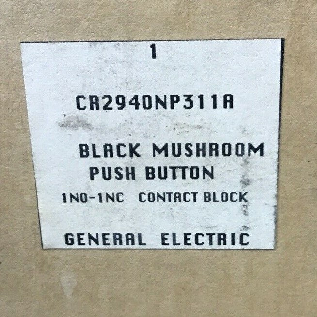 GENERAL ELECTRIC BLACK MUSHROOM PUSH BUTTON CR2940NP311A