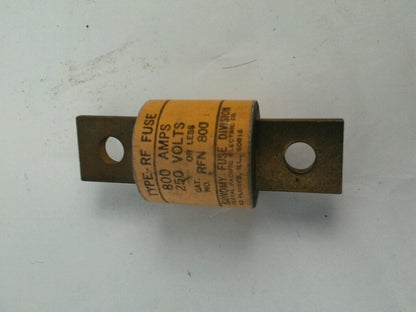ECONOMY FUSE DIVISION RFN 800 TYPE RF FUSE 800 AMPS 250 VOLTS