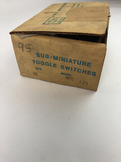 CUTLER HAMMER J-B-T SUB MINIATURE TOGGLE SWITCH MPC-123 (LOT OF 94)