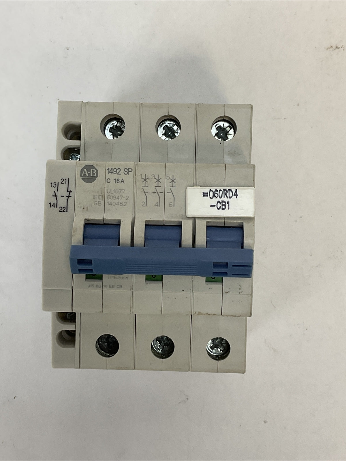 ALLEN BRADLEY 1492-SPM3C160 SER D CIRCUIT BREAKER 3POLE 16AMP 480Y/277VAC