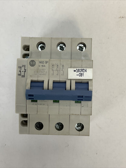 ALLEN BRADLEY 1492-SPM3C160 SER D CIRCUIT BREAKER 3POLE 16AMP 480Y/277VAC