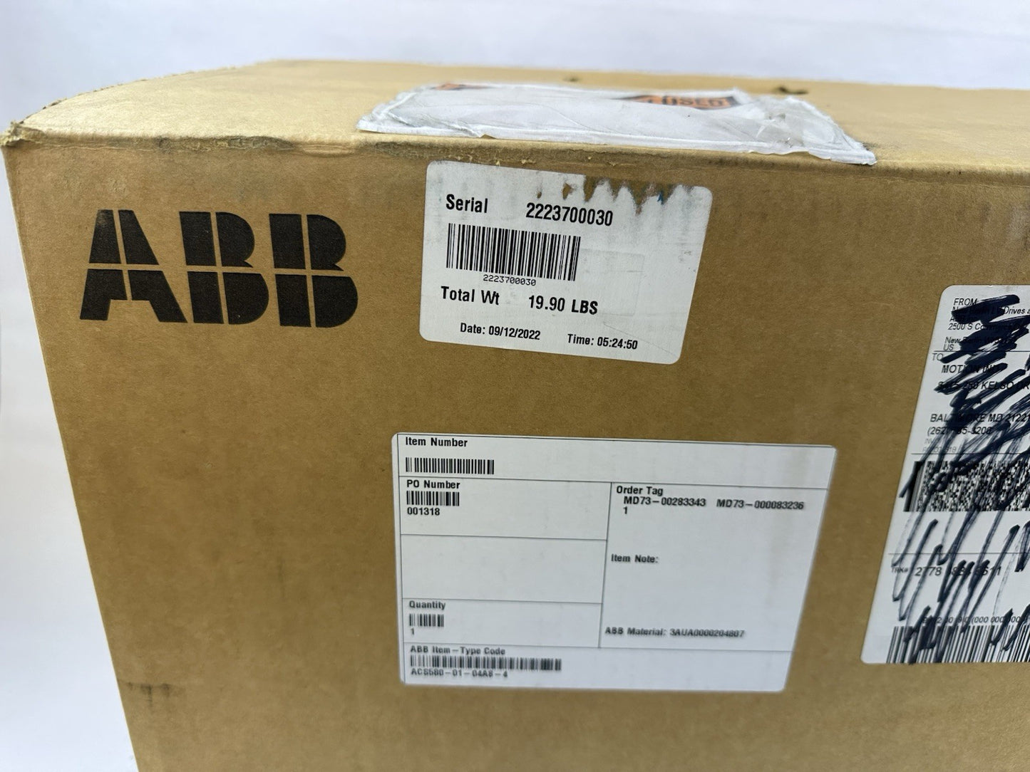 ABB ACS580-01-04A8-4 VFD VARIABLE FREQUENCY DRIVE 3HP 2.2KW 3PH 400-480VAC 4.8A