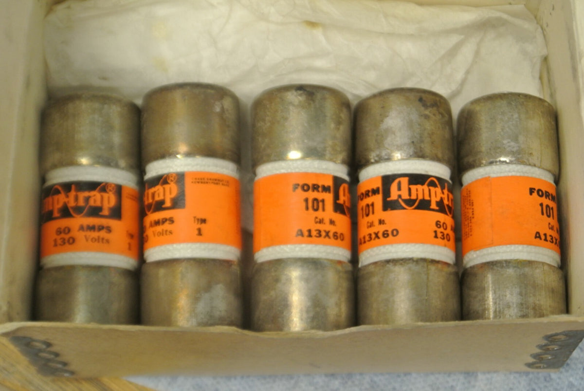 LOT of 5 / SHAWMUT A13X60 AMP-TRAP® FUSE / 60A / 130V