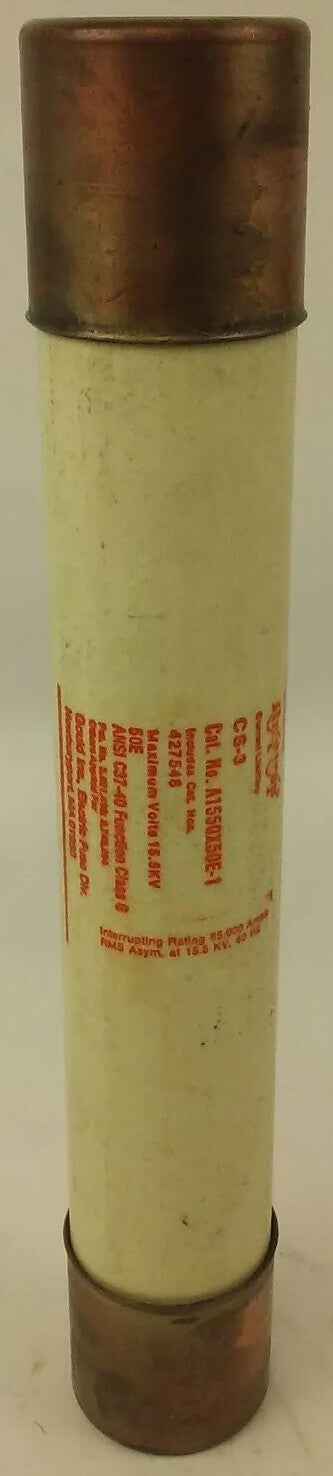 GOULD SHAWMUT A1550X50E-1 TYPE CS-3 FUSE,  50E 15.5kV 60HZ