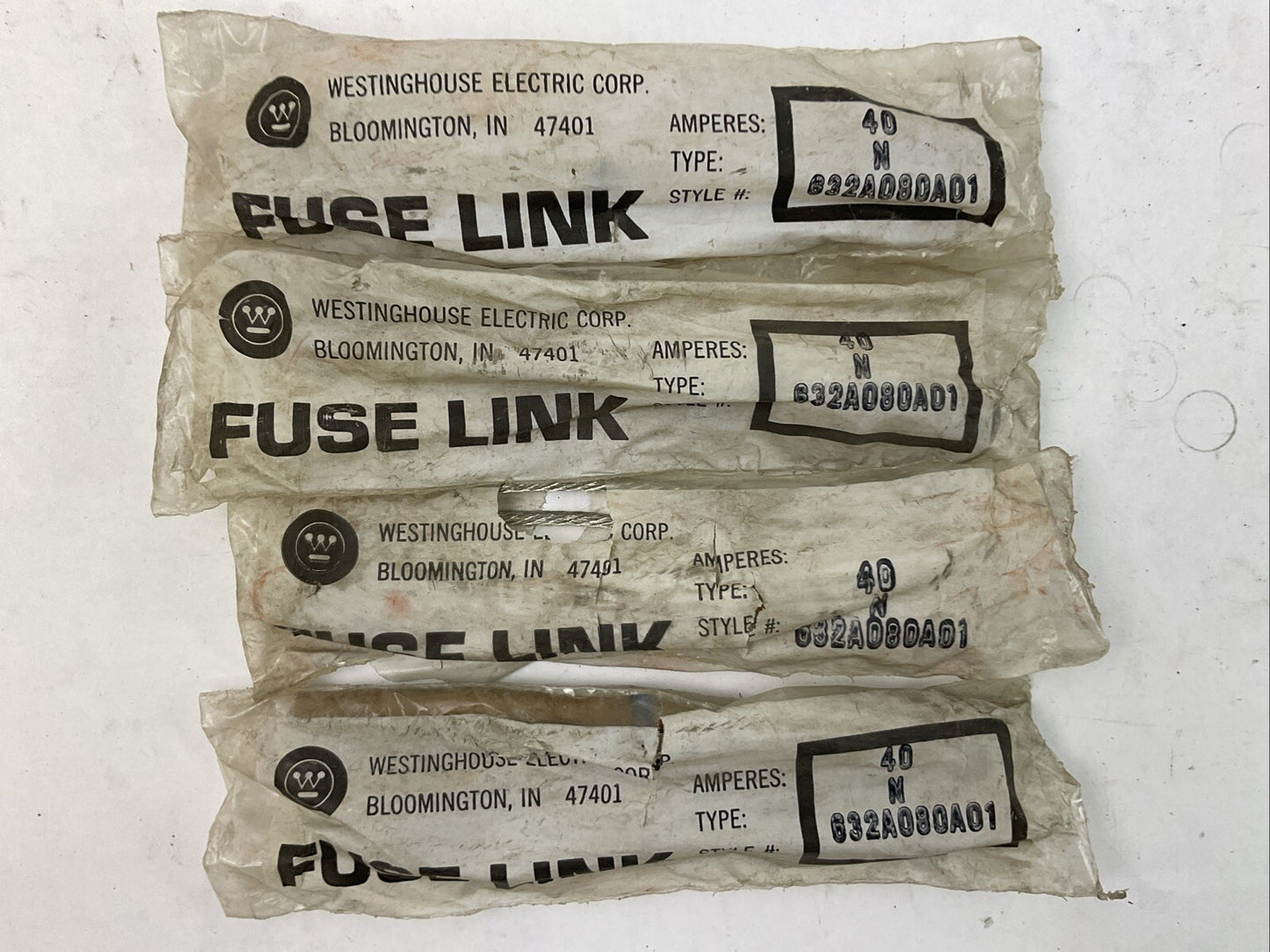 WESTINGHOUSE 632A080A01 FUSE LINK 40AMP (LOT OF 4)