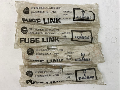 WESTINGHOUSE 632A080A01 FUSE LINK 40AMP (LOT OF 4)