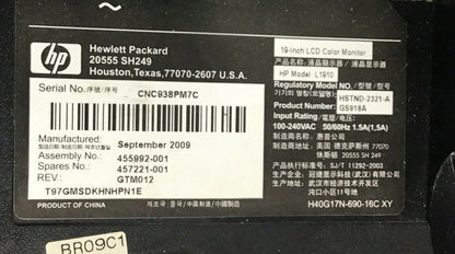 HEWLETT PACKARD (HP) L1910 MONITOR 19"