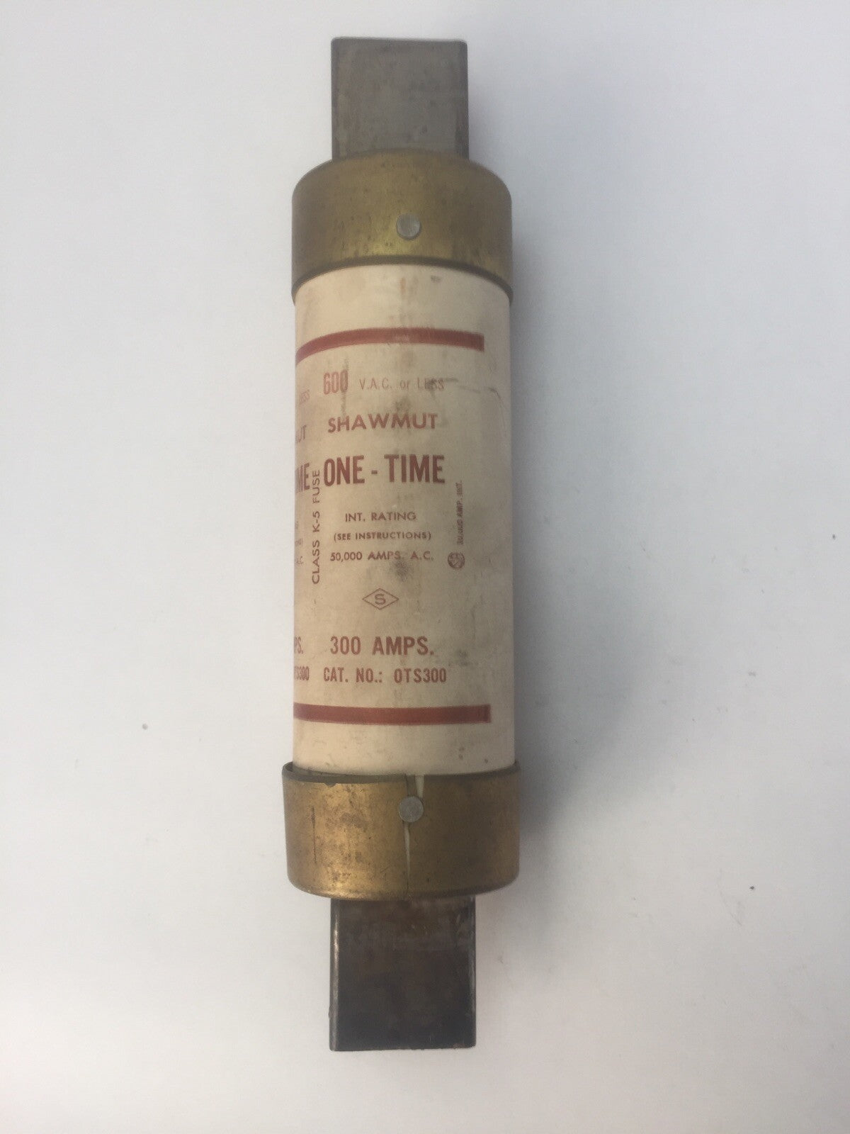 GOULD SHAWMUT OTS300 ONE-TIME FUSE 300AMP 600VAC CLASS K-5 (LOT OF 3)