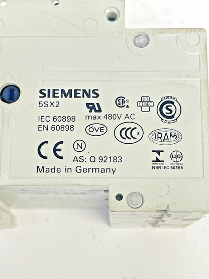 SIEMENS - 5SX23 - CIRCUIT BREAKER - 3 POLE, 480V AC