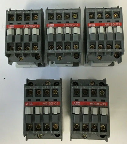 ABB A9-30-01 CONTACTOR 26A 1000VAC 7.5HP ***LOTOF5***
