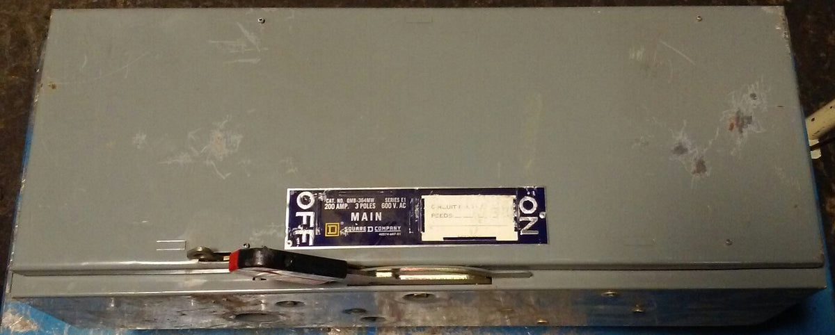 SQUARE D QMB-364-MW FUSIBLE PANEL SWITCH - 600VAC, 200A, 3-POLE