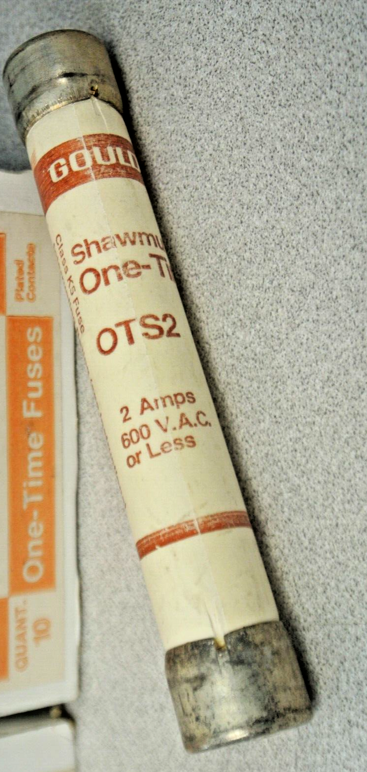 LOT of 6 / GOULD-SHAWMUT OTS2 ONE-TIME CLASS K5 FUSE / 2A / 600V / OTS-2