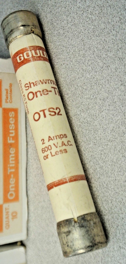 LOT of 6 / GOULD-SHAWMUT OTS2 ONE-TIME CLASS K5 FUSE / 2A / 600V / OTS-2