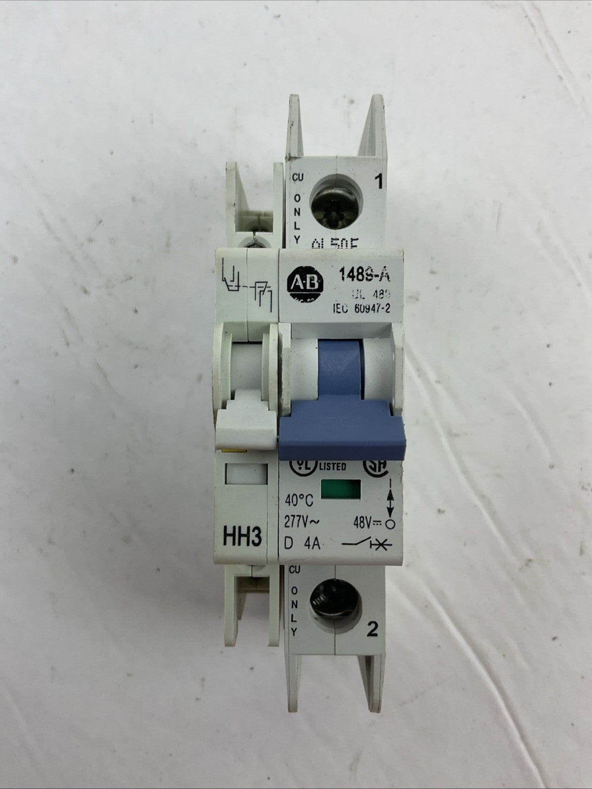 ALLEN BRADLEY 1489-A1D040 SER A CIRCUIT BREAKER 277VAC 48VDC 4AMP (LOT OF 3)