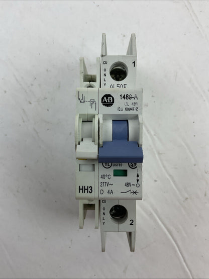 ALLEN BRADLEY 1489-A1D040 SER A CIRCUIT BREAKER 277VAC 48VDC 4AMP (LOT OF 3)